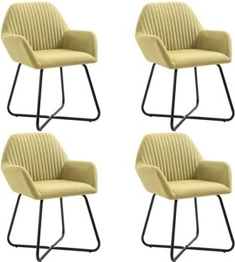 vidaXL Vidaxl - Sedie da Pranzo Girevoli 4 pz Verde in Tessuto