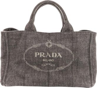 Prada Black Canapa Tote Bag (Pre-Owned)