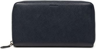 Prada Navy Leather Long Wallet (Bi-Fold) (Pre-Owned)