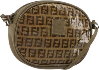 Fendi Pre-owned Vintage Zucchino Canvas Shoulder Bag - Dames - Vintage Schoudertas - Bruin - ONE Size - Leer - Vintage