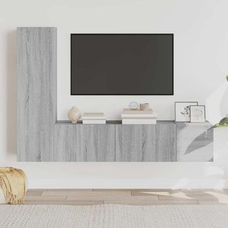 vidaXL Vidaxl - Set De Muebles Para Tv 3 Pzas Madera Contrachapada Gris Sonoma