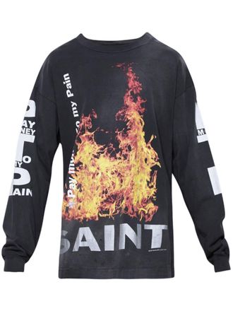 Saint Mxxxxxx Felpa con stampa grafica - Nero
