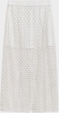 Essentiel Embellished Mesh Midi Skirt