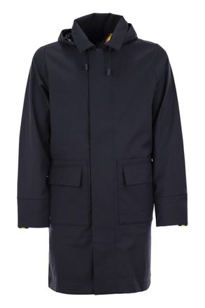 K-Way K-Way Mens Poirol - Jacket In Wool-blend Technical Fabric - Dark Blue - Size Large