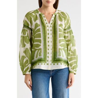 Daniel Rainn Long Sleeve Cotton Top in R389 Lint at Nordstrom Rack, Size X-Small