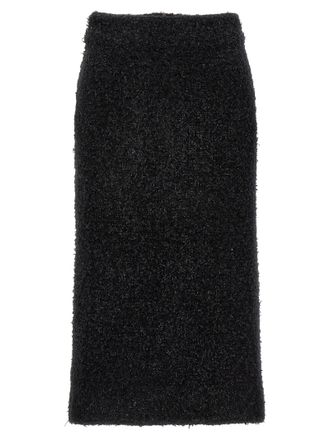 Balenciaga Womens Tweed Midi Skirt