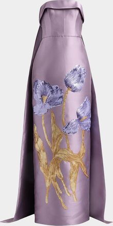 Amsale Tulip Watteau Column Gown