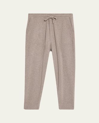 Brunello Cucinelli Mens Cashmere Rib Drawstring Sweatpants