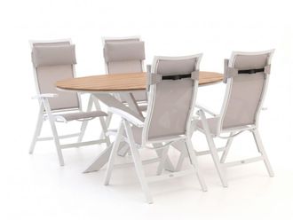 Bellagio la vita attrattiva Bellagio Lugo/Fidenza ovaal 180cm dining tuinset 5-delig verstelbaar
