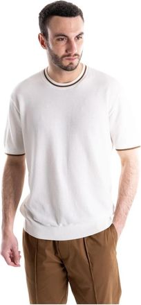 Paolo Pecora Maglia Girocollo - Heren - Ronde hals truien - Beige - L - Katoen - Truien & Vesten