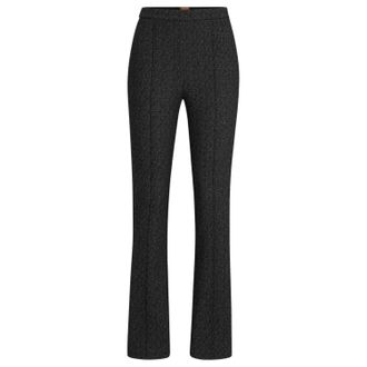 HUGO BOSS Dames Tubeka Getextureerde Slim Fit Broek (Zwart)