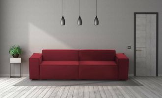 Talamo Italia Talamo Italia - Sof&aacute; Fijo Simona, Sof&aacute; Modular Lineal De 3 Plazas, 100% Made In Italy, Sof&aacute; De Sal&oacute;n Moderno En Tela., Cm 260x95h70, Rojo, Con Embalaj