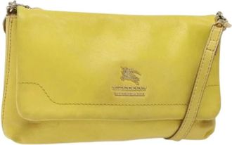 Burberry Pre-owned Cross Body Bags, female, Yellow, Size: ONE SIZE Pre-owned Leather Shoulder Bag