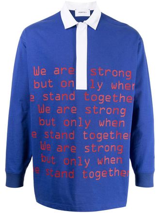 Ports V Shirt met tekst - Blauw
