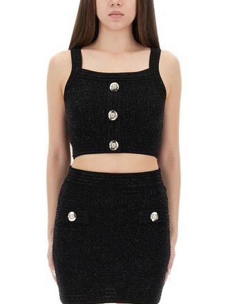 Balmain Tweed Crop Top
