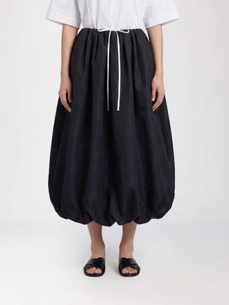 Calvin Klein Gonna midi svasata in misto seta con vita a coulisse