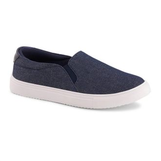 Andrea Casual Slip On Canvas Sneakers In Blue