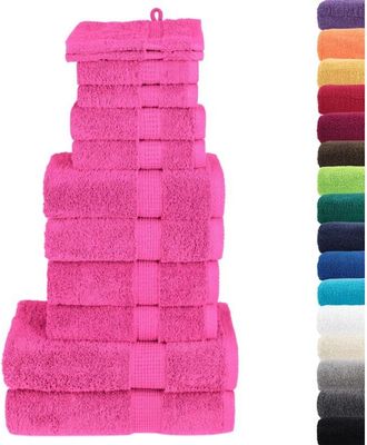 vidaXL Juego De Toallas Premium Solund 12 Unidades Rosa 600 Gsm Vidaxl