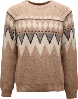 PESERICO Maglione Wolmix Trui - Heren - Ronde hals truien - Beige - M - Wol - Truien & Vesten