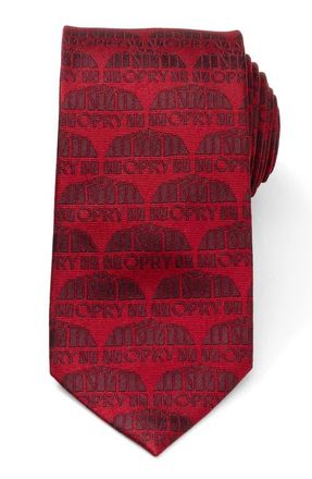 Cufflinks Inc. Grand Ole Opry Auditorium Jacquard Silk Blend Neck Tie in Red at Nordstrom