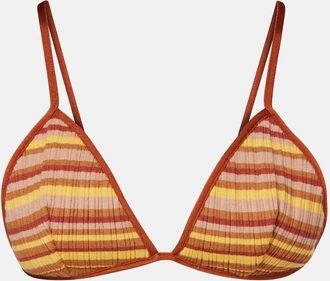 Bananhot Top bikini Ann a righe in maglia a coste