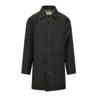 Burberry Single-Breasted Coats, male, Black, Size: XL Ridgewood Car Coat