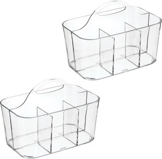 mDesign miDesign Small Plastic Divided Cosmetic Storage Organizer Caddy, 2 Pack in Clear at Nordstrom