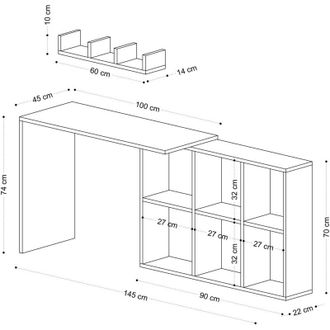 Vente-Unique Scrivania, tavolo da lavoro, tavolo da ufficio Desk Quercia