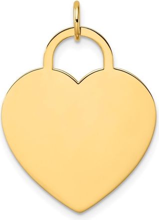 Diamond2Deal 14k Yellow Gold Polished Heart Shaped Disc Pendant