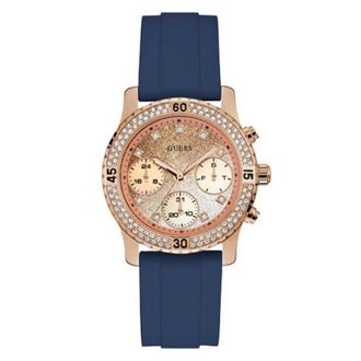 Guess Roze Dames Quartz Horloge Siliconen Band - Dames - Horloges - Roze - ONE Size - Accessoires