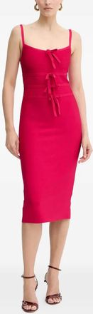 H&eacute;rve L&eacute;ger Alicia bow midi dress - women - Recycled Yarn - S - Pink