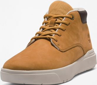 Timberland Schn&uuml;rboots TIMBERLAND SENECA BAYMID LACE UP SNEAKER, Herren, Gr. 41,5, gelb (wheat), Leder, Schuhe Schn&uuml;rboots, Winterstiefel, Schn&uuml;rstiefel, Winters