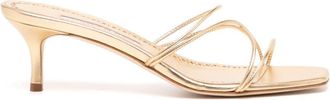 Manolo Blahnik 50mm Ninfemu sandals - women - Calf Leather/Nappa Leather/Kid Leather - 41 - Gold