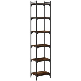 vidaXL Librer&iacute;a 6 Estantes Madera Ingenier&iacute;a Roble Ahumado 40x30x188cm Vidaxl