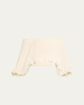 A.L.C. Sienna Pleated Off-The-Shoulder Top