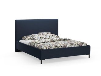 CXL by Christian Lacroix Cama con cabecero y ba&uacute;l 180x200cm de tejido boucl&eacute; azul oscuro