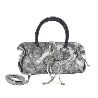 Carlos Falchi Mini Satchel Leather Bag in Roman Chrome at Nordstrom
