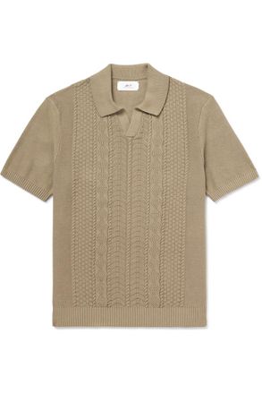 Mr P. Johnny Textured Organic Cotton Polo Shirt