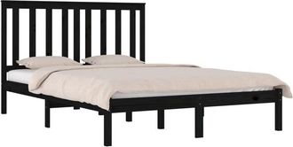 vidaXL Vidaxl - Estructura De Cama Madera Maciza De Pino Negra 140x190 Cm
