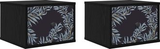 vidaXL Mesita De Noche De Pared Dokkum 2 Uds. Roble Negro Vidaxl