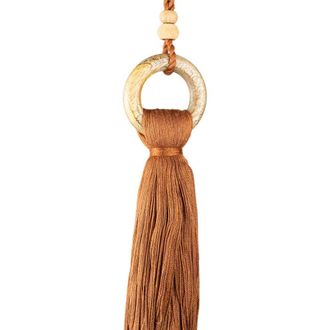 Foreside Home And Garden Hoop Top Orange Tassel Cotton & Wood at Nordstrom