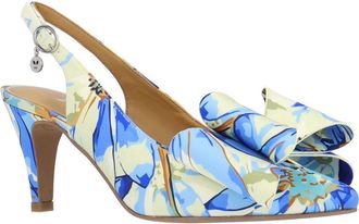 J. Rene&eacute; Lysara Slingback Pointed Toe Pump in Blue/Cream at Nordstrom, Size 10.5