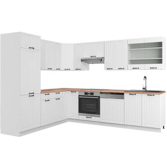 Vicco Cocina Esquinera Fame-line, Casa De Campo Blanca/blanca, 227 X 287 Cm, Et Roble