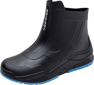 Generic Slip-on boots men, waterproof non-slip rain boots, half-height wellies women, lightweight outdoor work boots, comfortable, breathable, suitable for ra