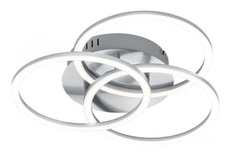 Reality Plaf&oacute;n 3 Anillos Regulables Led Dimmer Circle N&iacute;quel Trio Iluminaci&oacute;n