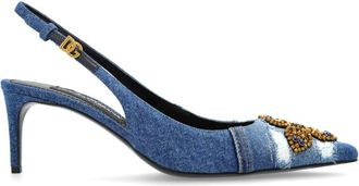 Dolce & Gabbana Denim hakken schoenen - Dames - Pumps - Blauw - 36 EU - Denim - Schoenen