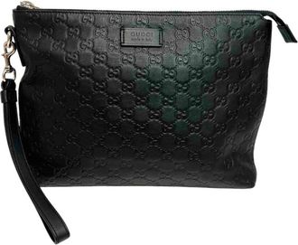 Gucci Black Leather Clutch Bag (Pre-Owned)