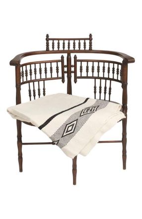 VOZ Wide Diagonal Alpaca Blanket in Ivory/black at Nordstrom