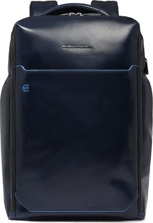 Piquadro Personaliseerbare Laptop Rugzak 15.6 - Heren - Rugzakken - Blauw - ONE Size - Leer - Tassen