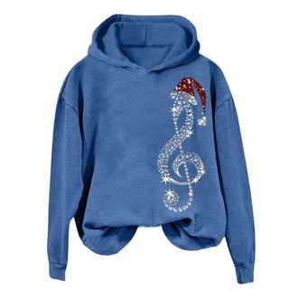 Generic Christmas Hoodie Womens Oversize, Christmas Jumper Womens with Hood & Pockets Chirstmas Sweatshirt with Glitter Fashion Christmas Hoodie Christmas Hoo